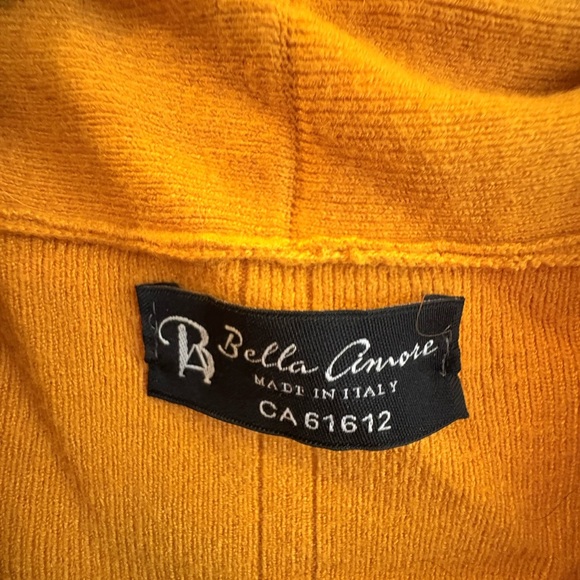 Bella Amore Yellow Open Front Cardigan with Tie Waist - Picture 2 of 2